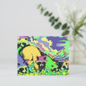 Surreal Psychedelic Raccoon Art Briefkaart (Staand voorkant)