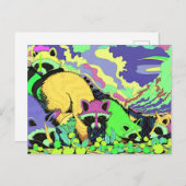 Surreal Psychedelic Raccoon Art Briefkaart (Voorkant / Achterkant)