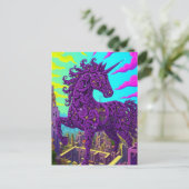 Surreal purple unicorn  briefkaart (Staand voorkant)