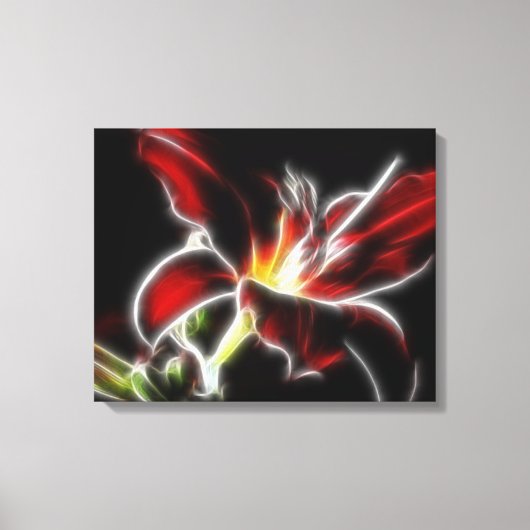 Surreal Red Lily Floral Wrapped Canvas (Voorkant)