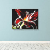 Surreal Red Lily Floral Wrapped Canvas (Insitu (Houten vloer))