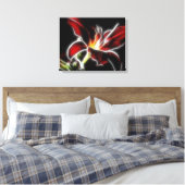 Surreal Red Lily Floral Wrapped Canvas Afdruk (Insitu (Slaapkamer))