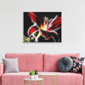 Surreal Red Lily Floral Wrapped Canvas Afdruk (Insitu (Woonkamer))