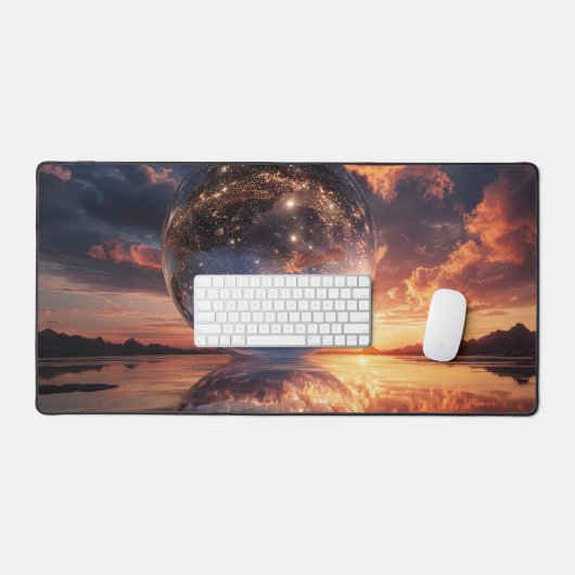 Surreal Reflective Sphere Containing Stars Bureaumat (Keyboard & Muis)