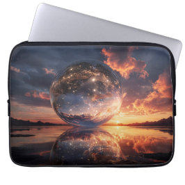 Surreal Reflective Sphere Containing Stars Laptop Sleeve