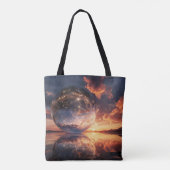 Surreal Reflective Sphere Containing Stars Tote Bag (Achterkant)