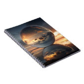 Surreal Reflective Sphere With Sunset Clouds Over Notitieboek (Rechterzijde)