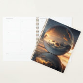 Surreal Reflective Sphere With Sunset Clouds Over Planner (Display)