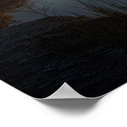 Surreal Reflective Sphere With Sunset Clouds Over  Poster (Hoek)