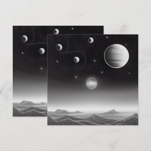 Surreal Retro-installaties in de ruimte-Kaart (Voorkant / Achterkant)