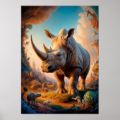 Surreal Rhino Safari Poster (Voorkant)