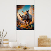 Surreal Rhino Safari Poster (Keuken)