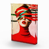 Surreal Ribbon Modern Minimalist Woman in Red Fotoblokken (Rechts)