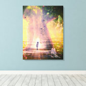 Surreal River Bos van Vlinders Canvas Afdruk (Insitu (Houten vloer))
