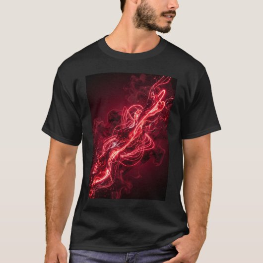 Surreal Rode Vloeibare Abstracte Kunst Stromend T-shirt (Voorkant)