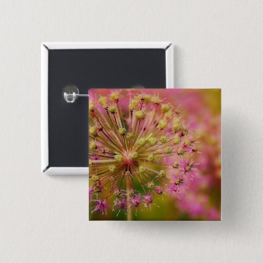 Surreal roze vierkante button 5,1 cm (Voorkant /achterkant)