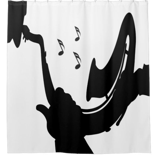 Surreal Saxophone Play Douchegordijn (Voorkant)