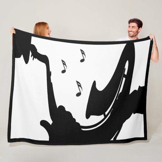 Surreal Saxophone Play Fleece Deken (In situ)