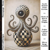 Surreal schaakbord octopus, Harlequin FX2L Tissuepapier