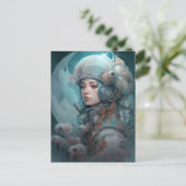 Surreal Science Fiction Woman & Creatures Briefkaart (Staand voorkant)