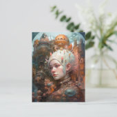 Surreal Science Fiction Woman Landscape Briefkaart (Staand voorkant)