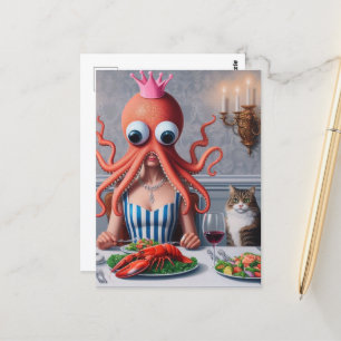 Surreal Seafood Meal Briefkaart