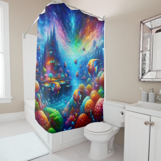 Surreal Seascape: Aquatic Utopia Curtain Douchegordijn (In situ)