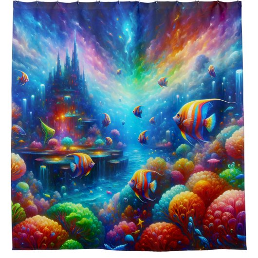 Surreal Seascape: Aquatic Utopia Curtain Douchegordijn (Voorkant)