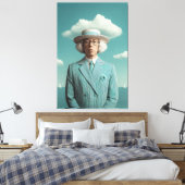 Surreal Seaside Gentleman Portret Canvas Afdruk (Insitu (Slaapkamer))