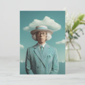 Surreal Seaside Gentleman Portret Kaart (Staand voorkant)