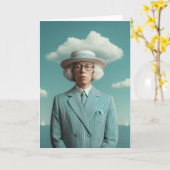 Surreal Seaside Gentleman Portret Kaart (Gele Bloem)
