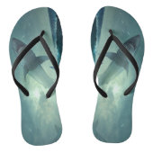 Surreal Shark Leap in Ocean Teenslippers (Voetbed)