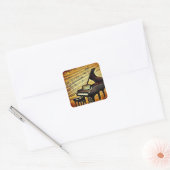 Surreal Sheet Music en Grand Piano Vierkante Sticker (Envelop)