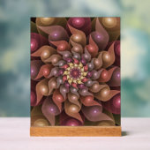 Surreal Shiny Flower Moderne Abstract Fractal Art Acryl Bord (Neutraal)