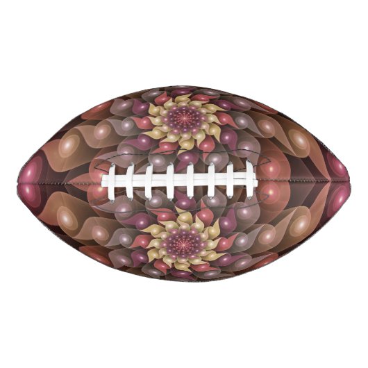 Surreal Shiny Flower Moderne Abstract Fractal Art American Football (Voorkant)
