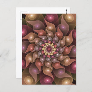 Surreal Shiny Flower Moderne Abstract Fractal Art Briefkaart