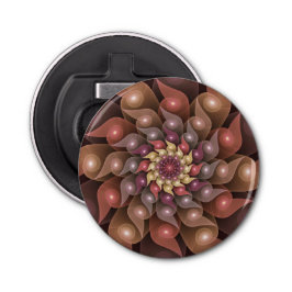 Surreal Shiny Flower Moderne Abstract Fractal Art Button Flesopener