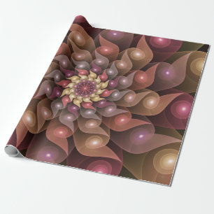Surreal Shiny Flower Moderne Abstract Fractal Art Cadeaupapier