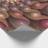 Surreal Shiny Flower Moderne Abstract Fractal Art Cadeaupapier (Hoek)