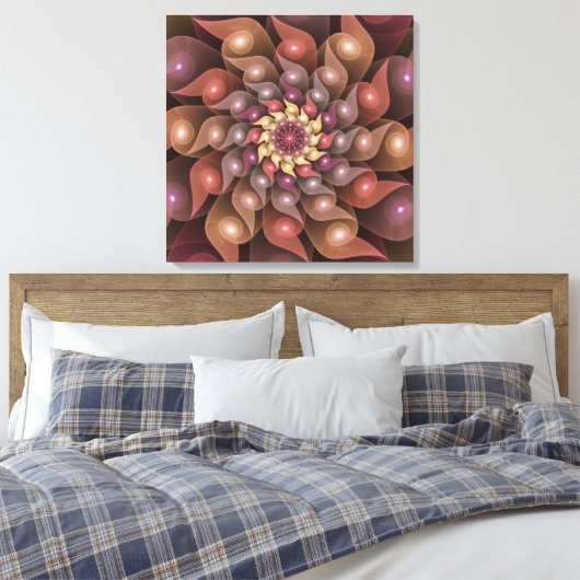 Surreal Shiny Flower Moderne Abstract Fractal Art Canvas Afdruk (Insitu (Slaapkamer))