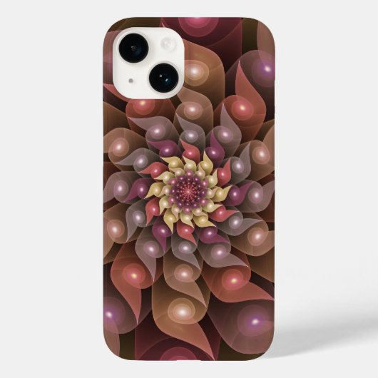 Surreal Shiny Flower Moderne Abstract Fractal Art Case-Mate iPhone Case (Achterkant)