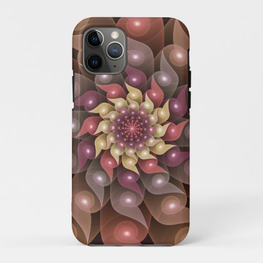 Surreal Shiny Flower Moderne Abstract Fractal Art Case-Mate iPhone Case (Achterkant)