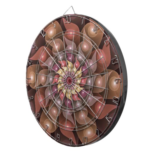 Surreal Shiny Flower Moderne Abstract Fractal Art Dartbord (Voorkant Rechts)