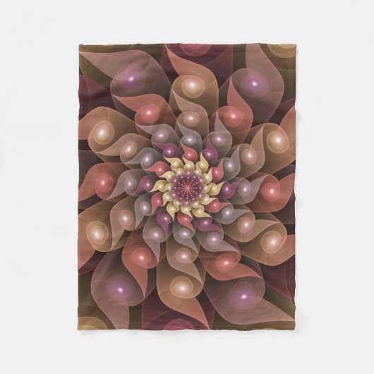 Surreal Shiny Flower Moderne Abstract Fractal Art Fleece Deken (Voorkant)