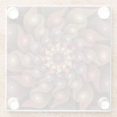 Surreal Shiny Flower Moderne Abstract Fractal Art Glazen Onderzetter (Achterkant)