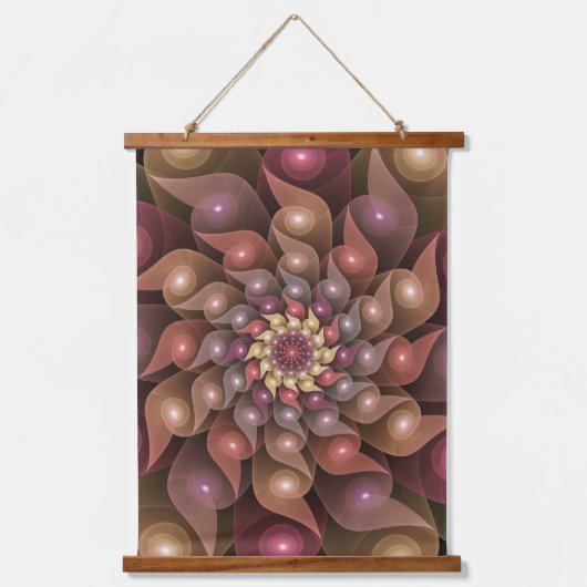 Surreal Shiny Flower Moderne Abstract Fractal Art Hangend Wandkleed (Voorkant)