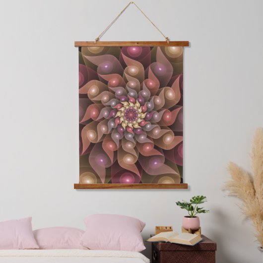 Surreal Shiny Flower Moderne Abstract Fractal Art Hangend Wandkleed (Slaapkamer)