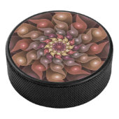 Surreal Shiny Flower Moderne Abstract Fractal Art Hockey Puck (3/4)