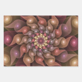 Surreal Shiny Flower Moderne Abstract Fractal Art Inpakpapier Vel (Voorkant)