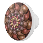 Surreal Shiny Flower Moderne Abstract Fractal Art Keramische Knop (Rechts)
